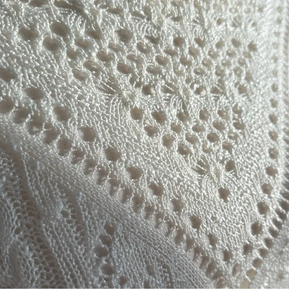 Cream Soft Sheer Cable Knit Sweater - Picture 8 of 14
